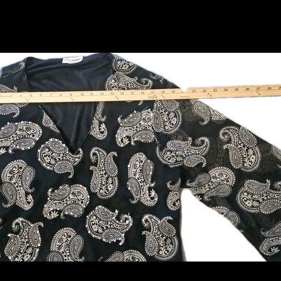VTG Y2K Paisley Beaded Top ✨ Bling Party Girl Holiday New Year Glam Lined Barbie - Picture 10 of 13